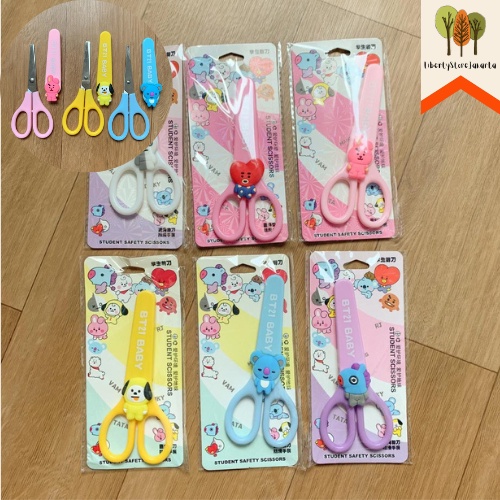 Gunting Lucu Motif BT21 Gunting Mini Pemotong Kertas Scissor with Character Pattern BT21 Karakter Fa