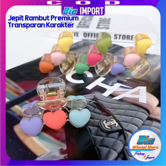 Jepit Rambut Transparan Karakter Premium impor Best Seller