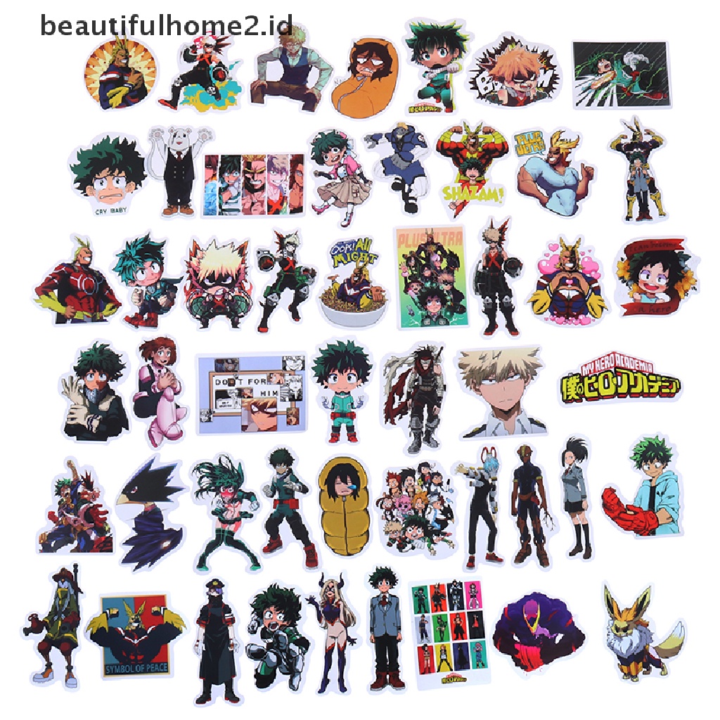 (Beautifulhome2) Buku Literatur Klasik Bahasa MandarinId 50pcs Stiker Anime My Boku No Hero Academia Untuk Laptop / Koper