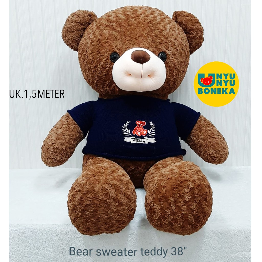 Boneka Teddy Bear Big giant 150CM sweater import beruang kado ultah wedding