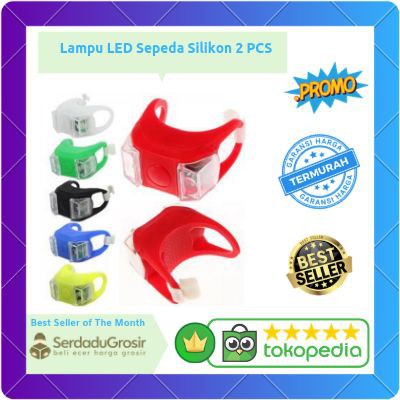 Promo Lampu LED Frog Sepeda Silikon 2 PCS (Lampu Kelap Kelip Sepeda) Terlaris