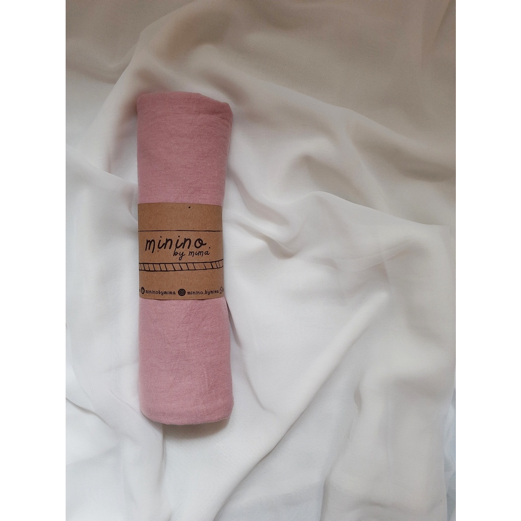 Bedong Bayi Katun Kaos Pink Salem Polos
