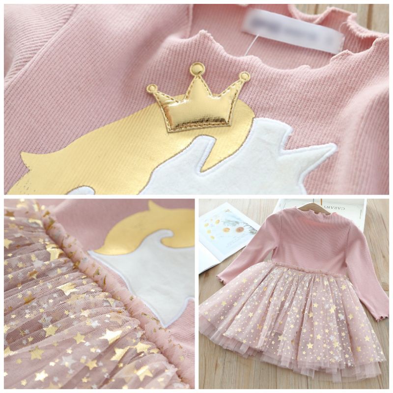 1-8TAHUN DRESS PESTA KUDAPONI ANAK LENGAN PANJANG/GAUN PESTA ANGSA ANAK LENGAN PENDEK PREMIUM IMPORT