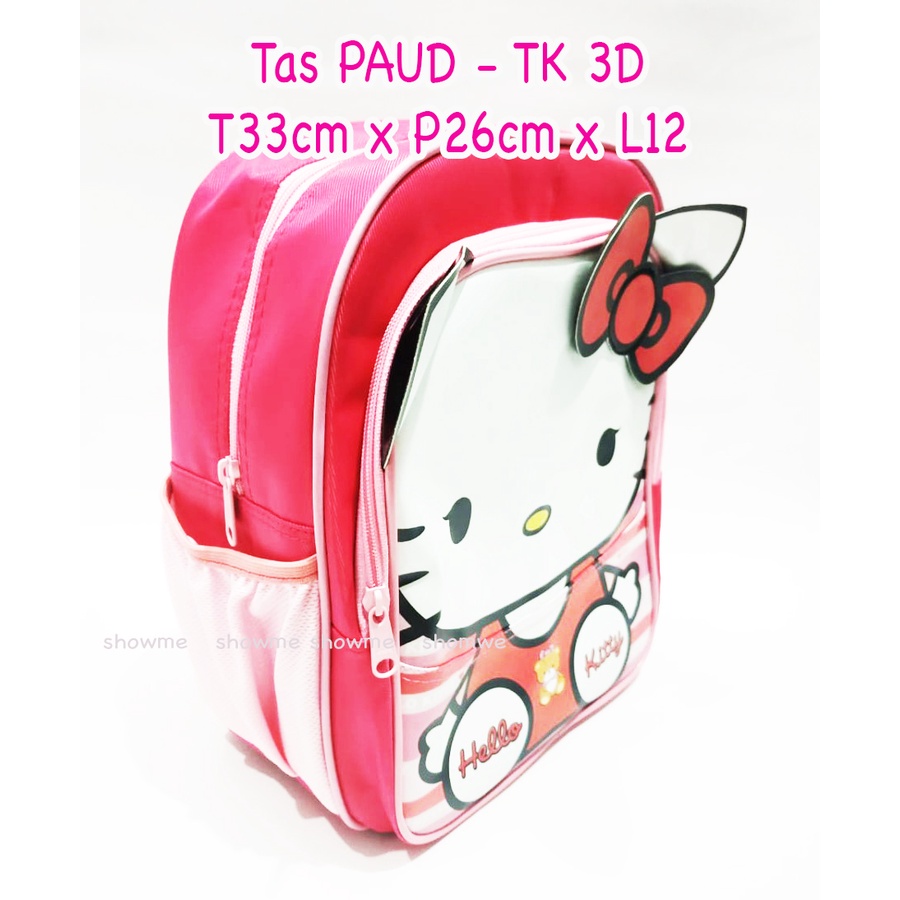 Showme Tas Ransel Anak Sekolah TK 12inci model 3D Hello Kitty