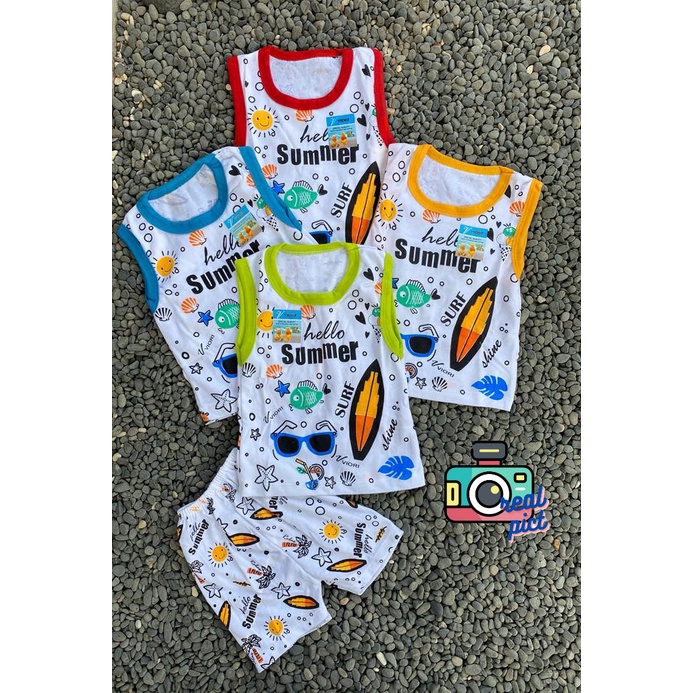 stelan baju bayi murah lucu motif summer KUTUNG setelan 3-18 bulan (BISA REQ WARNA)