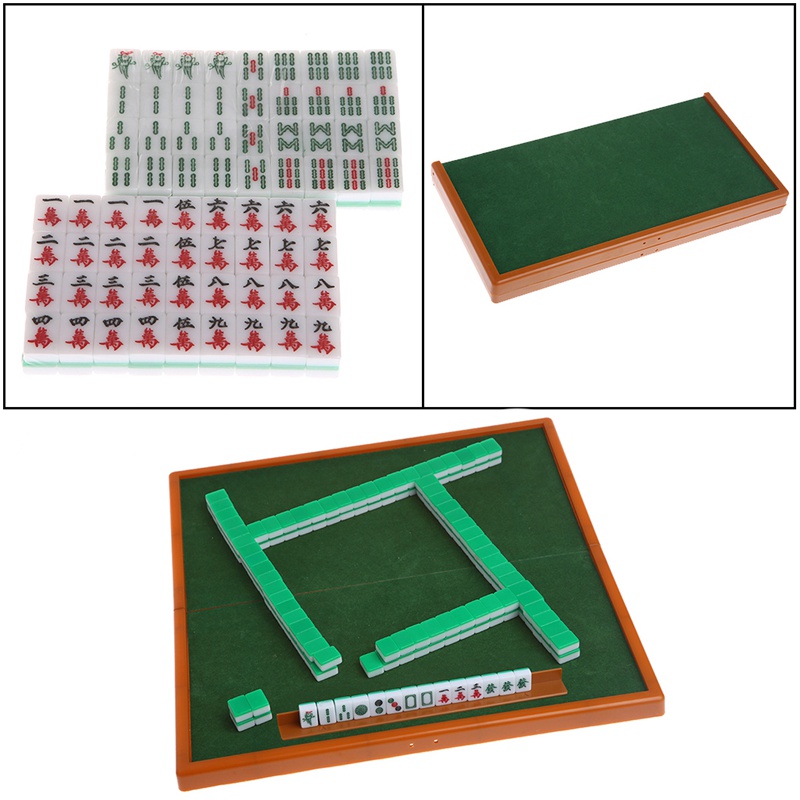 Mary Portable Mini 144mahjong Set Mah jong Meja Game Tradisional Travel Foldable