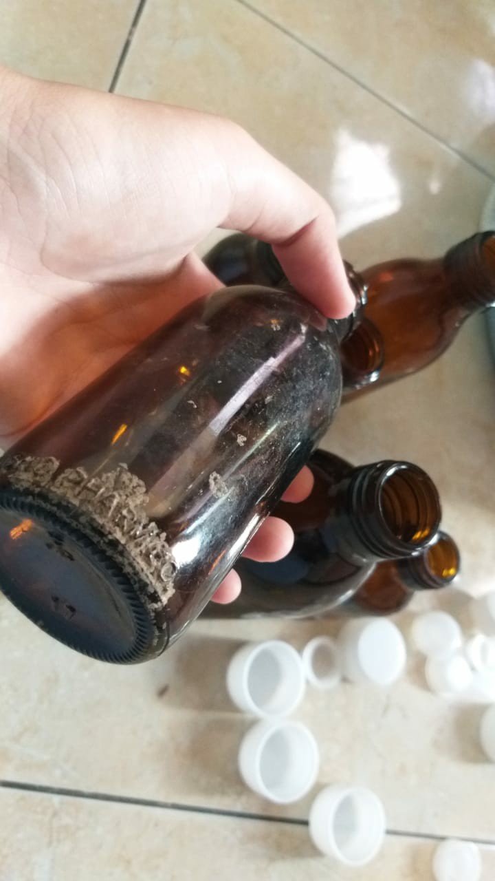 Botol Kaca Ulir Tutup Sumbat Paket / Alat Praktek Farmasi