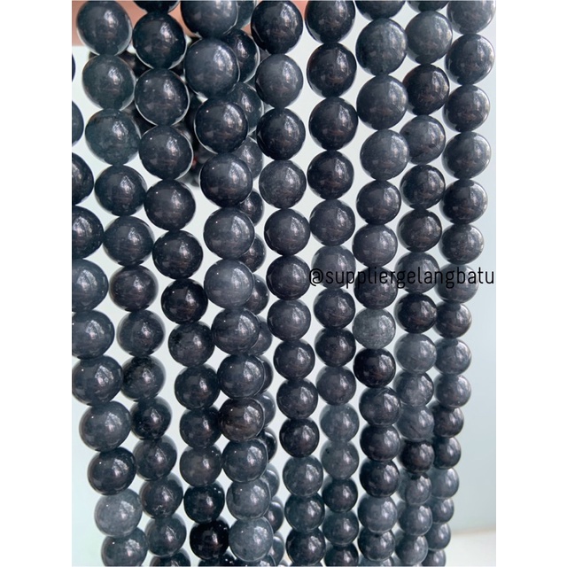 bahan batu 10mm GREY Agate glossy aksesori korea gelang kalung ABU ABU