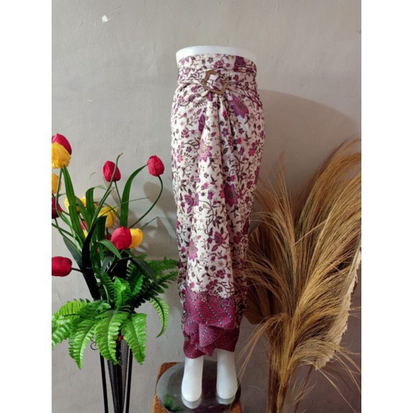 ROK LILIT INSTAN JEIVA REMPEL MAXI BATIK WANITA / ROK BAWAHAN KEBAYA / ROK LILIT BATIK WANITA-tanjung pink