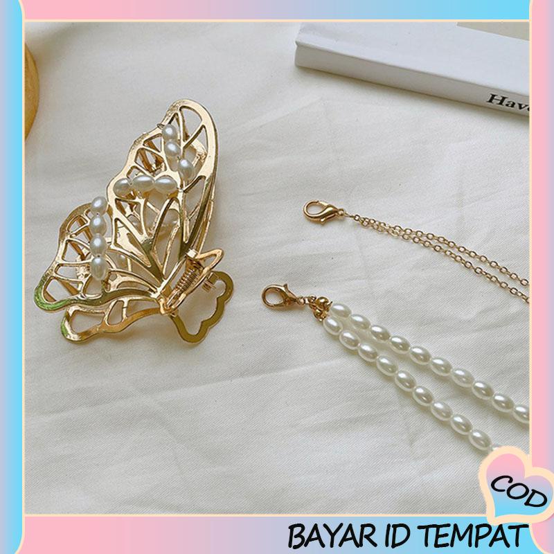 COD❤️ Butterfly Jepit Rambut Bentuk Kupu-Kupu Bahan Metal Ukuran Besar-A.one