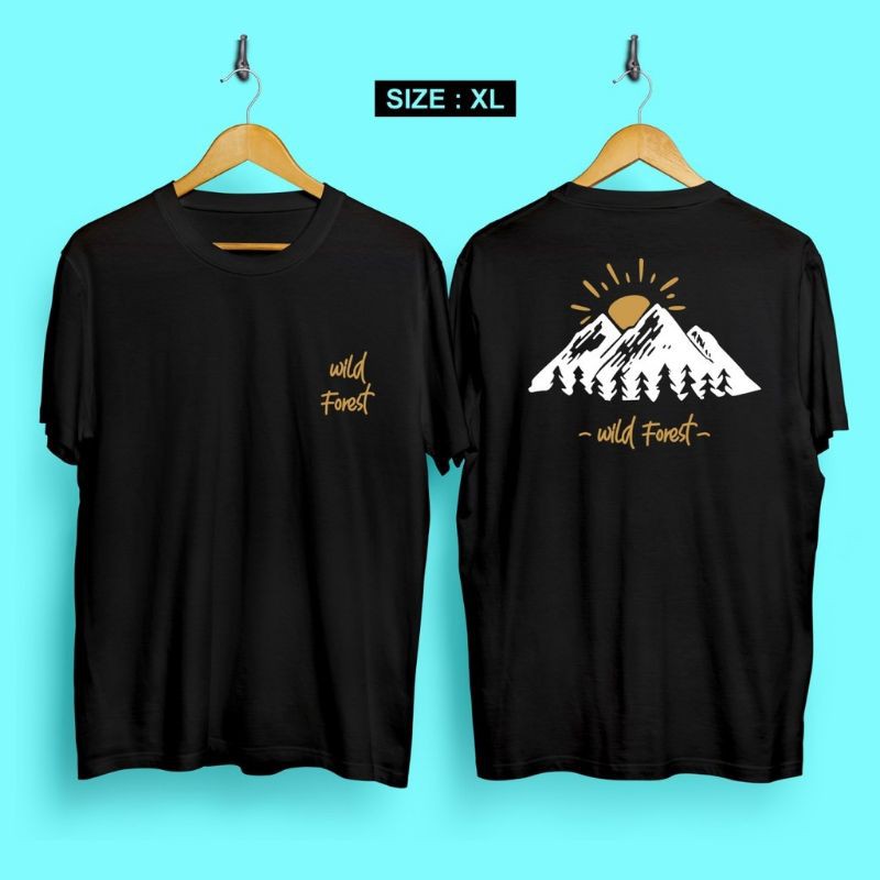 Fourfashion Kaos Pria Kaos Distro XL WILD FOREST Black CN695