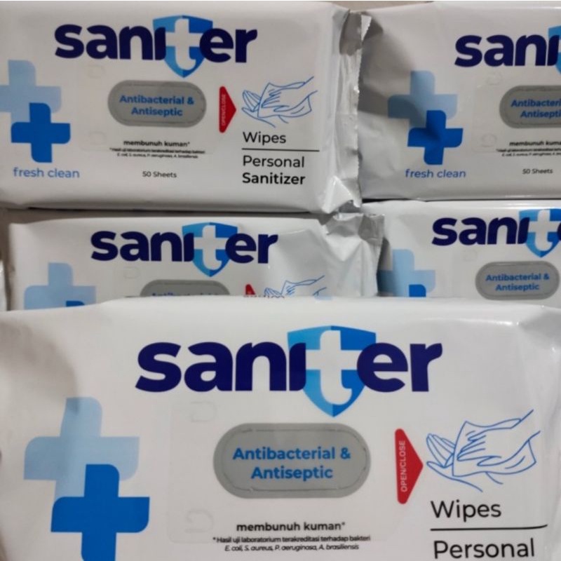 Saniter Tissue Wipes Antibacterial Antiseptik - Tissue Basah Antibakteri dan antiseptik