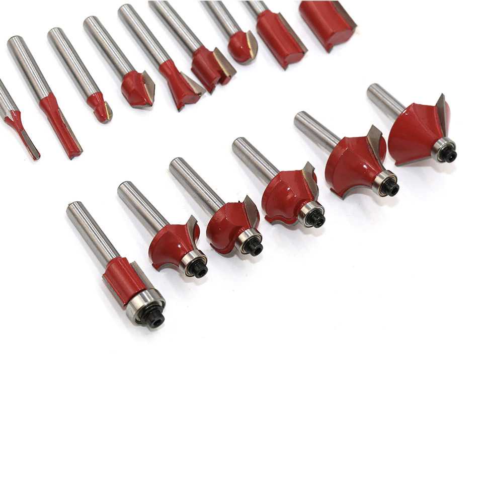 RCT Mata Bor Carbide Router Bit Woodworking 1/4 Inch 8mm 15PCS RCT-15