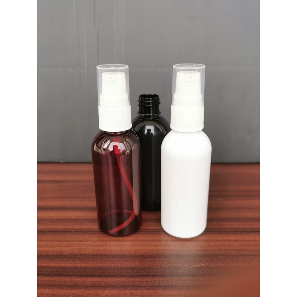 Botol PUMP TREATMENT PET 60ml 60 ml BODY PUTIH SUSU / HITAM / COKLAT