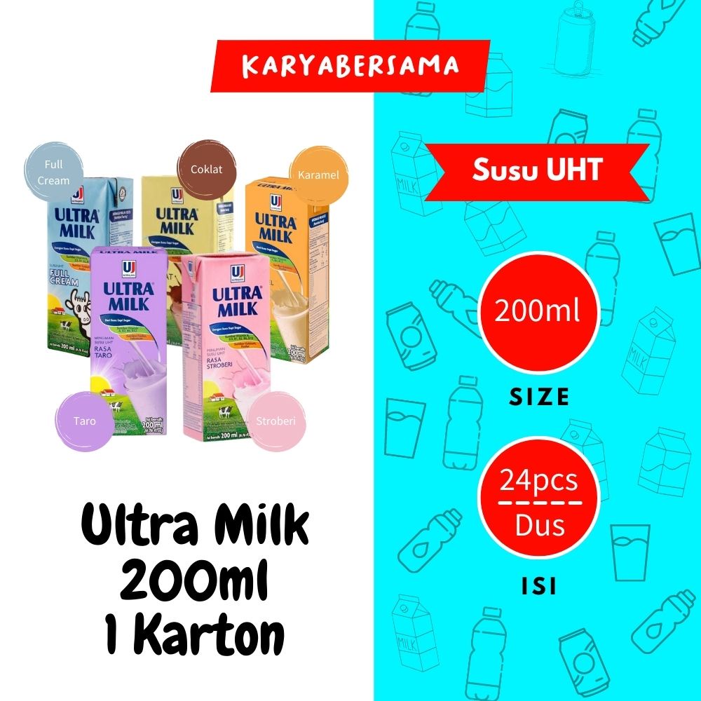 

Susu Ultra Milk UHT 200ML Isi 24 pcs / Karton