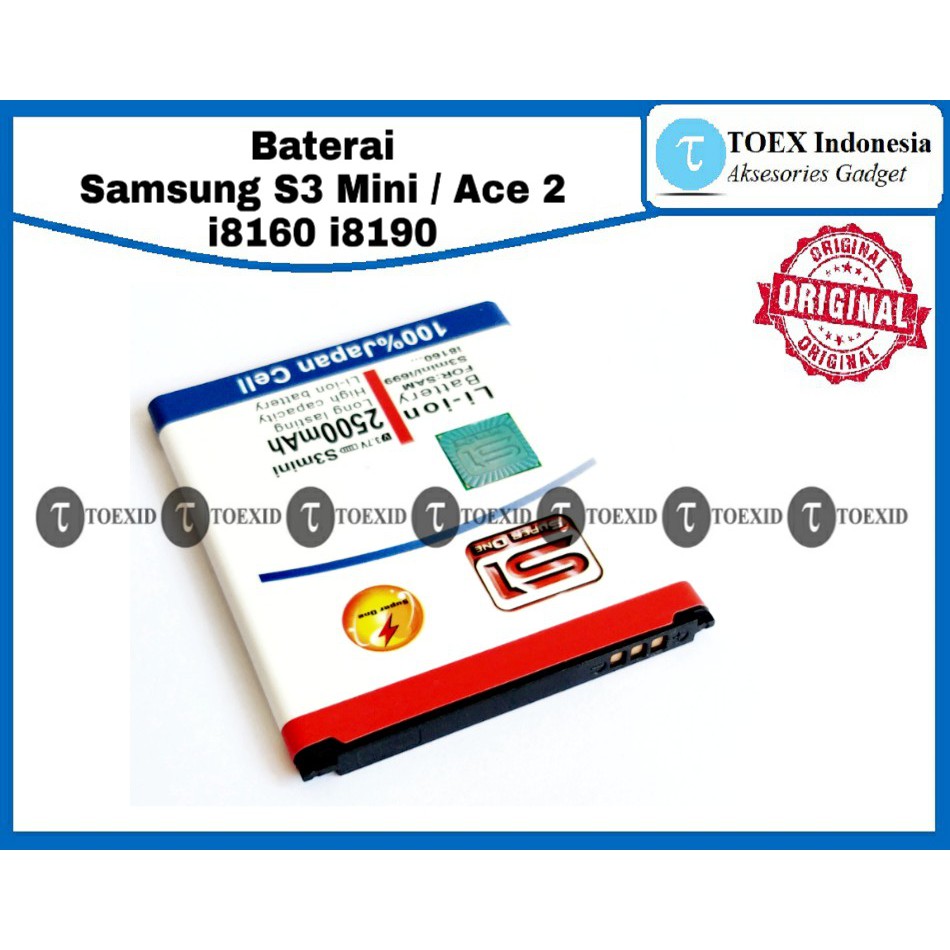 Baterai Samsung J1 Mini / S3 Mini / Ace 2 - i8160 i8190 - Batre Batrai Double Power IC - Super One Original