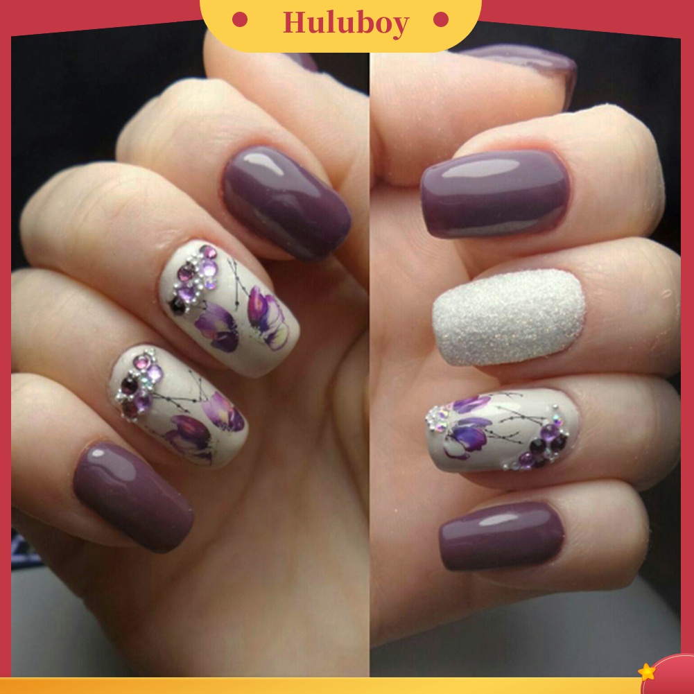 Huluboy Huluboy♡ Stiker Decal Transfer Air Motif Bunga / Kupu-Kupu Vintage Untuk Manicure DIY