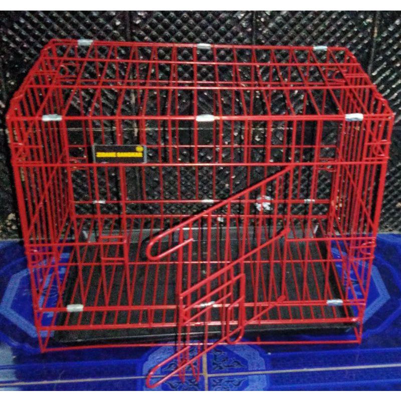 KANDANG KUCING LIPAT / KANDANG HEWAN BESI LIPAT MINIMALIS UKURAN 46x30x38CM WARNA RENDOM-1