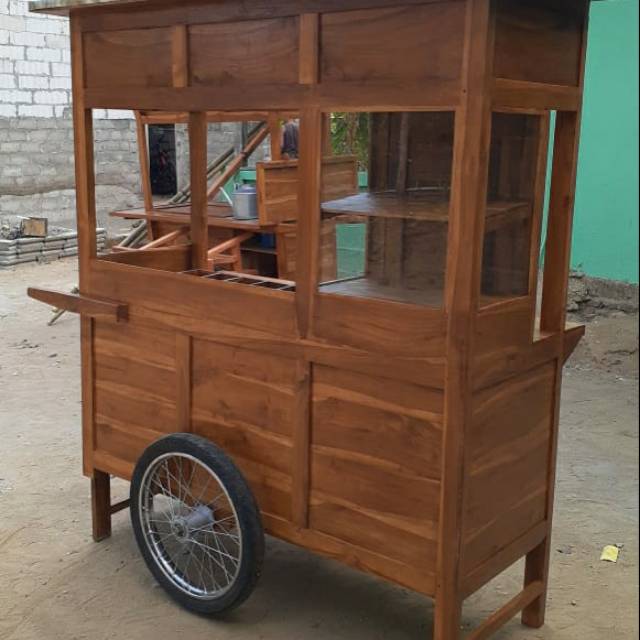 

Gerobak bakso kayu jati