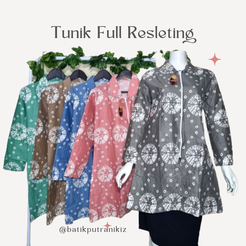 Tunik Batik Setelan Atasan Yukensi Panjang Wanita Katun Modern (COD)