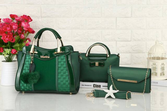 Tas WEBE* Cerrisa 20165-1 (3in1) jelly wanita branded batam fashion import