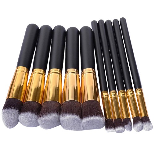 Set Kuas Make Up Kosmetik Wajah Mata 10 PCS Cosmetic MakeUp Brushes Kabuki Brush F008