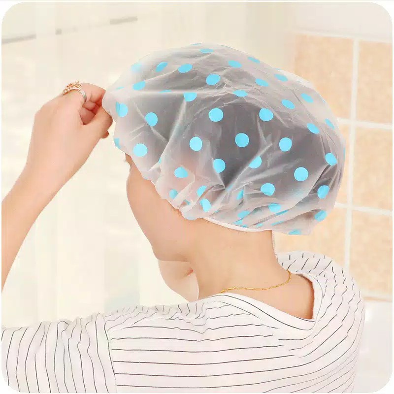 Penutup Kepala atau Shower Cap  // PENUTUP MANDI ATAU PELINDUNG RAMBUT LUCU // Warna dan Motif Random