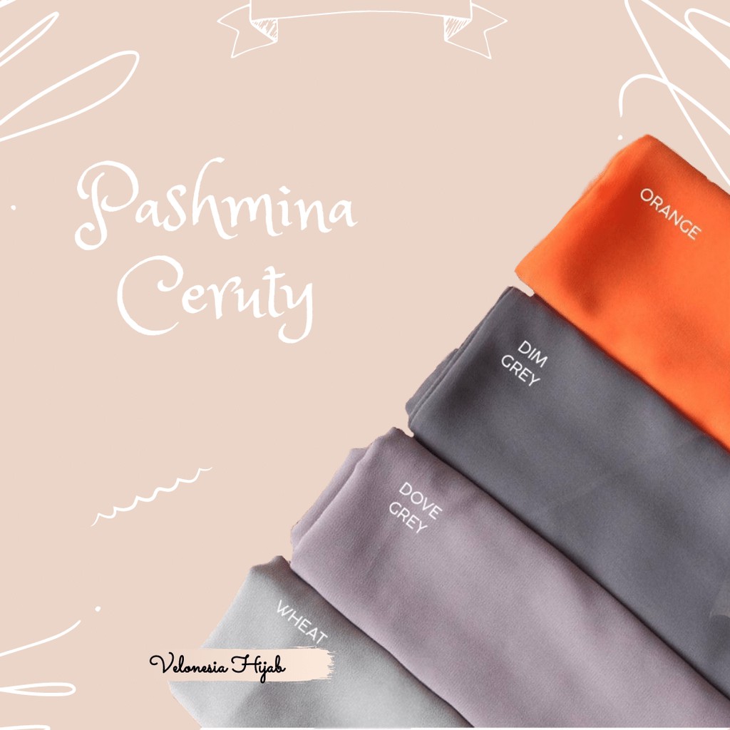 Pashmina Ceruti Babydoll 175x75 Pashmina Bahan Ceruti Babydoll Tepi Jahit Ceruti Pashmina Babydoll