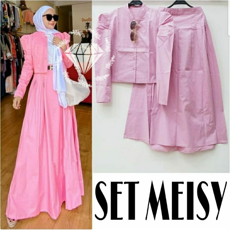 PCS SET ROK MEISY BUSUI BAHAN KATUN KR ADA VIDEO REVIEW ASLI PRODUK SETELAN ATASAN DAN ROK