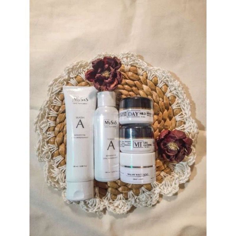 MYSAS PAKET WHITENING OILY//KULIT BERMINYAK (isi 3,4,5)