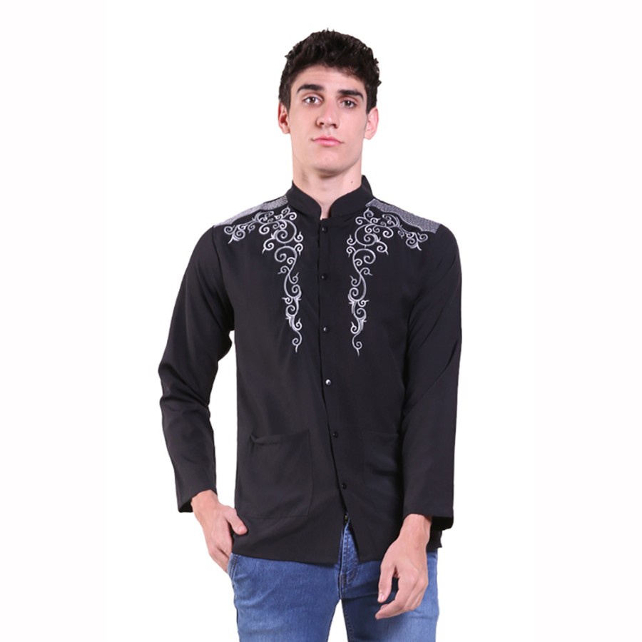 Baju koko kekinian jumbo terbaru premium dewasa bordir Z5V6 fashion muslim big size pengajian koko k