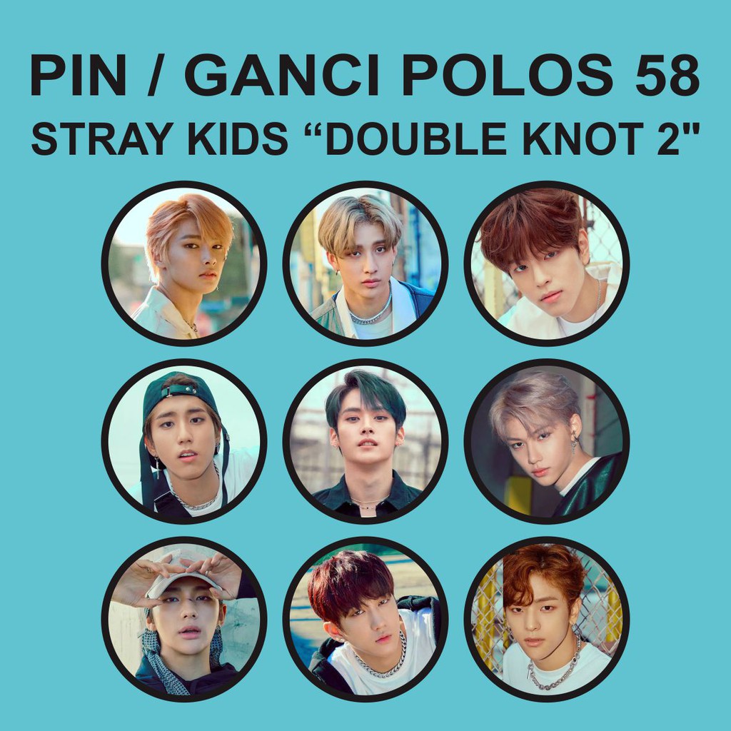 PIN / GANTUNGAN KUNCI POLOS 58 MM - STRAY KIDS DOUBLE KNOT 2