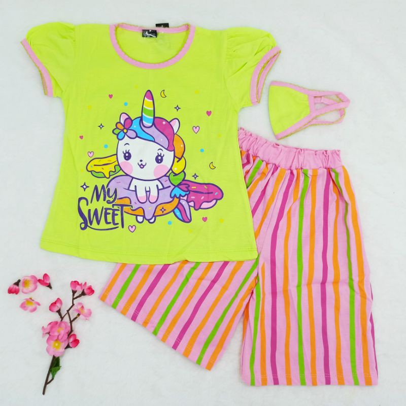 [Ss#168] Pakaian Anak Perempuan Model Za-ra kids Size 1-3tahun Free Masker, Baju Setelan Anak