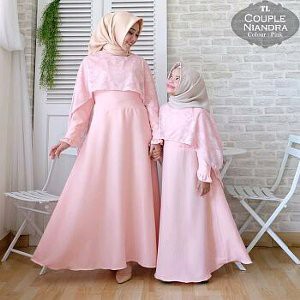 top Tk Cp Mom Kids Makarina couple ibu anak perempuan gaun pesta hijab baju muslim gamis syari hita