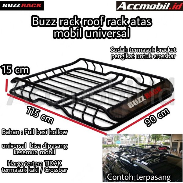 Roof rack Buzz rack universal full besi hollow rak atas mobil bagasi