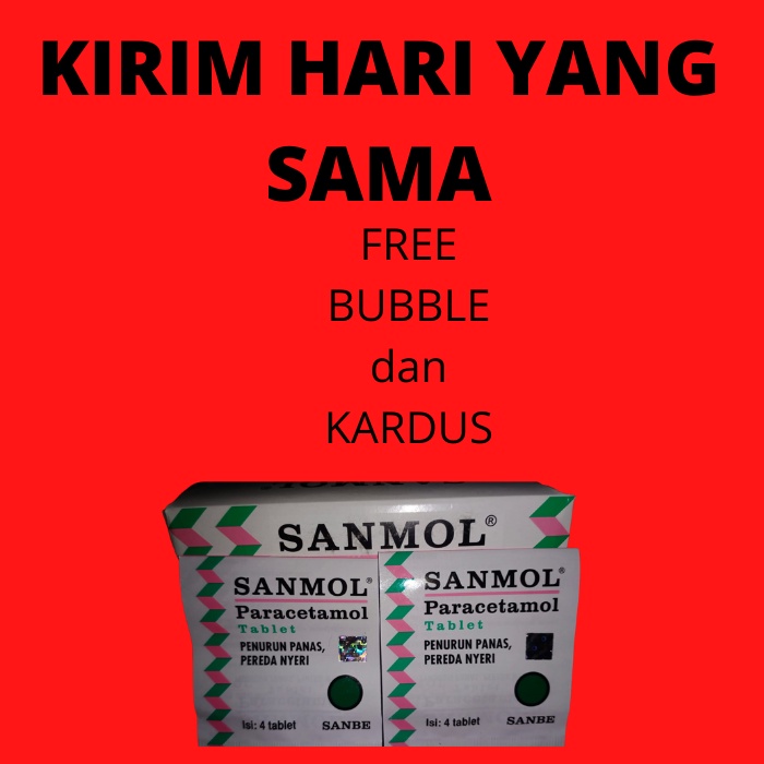 Sanmol Tablet Obat Demam Penurun Panas Sakit Gigi Kepala Dewasa Toko MasAdam