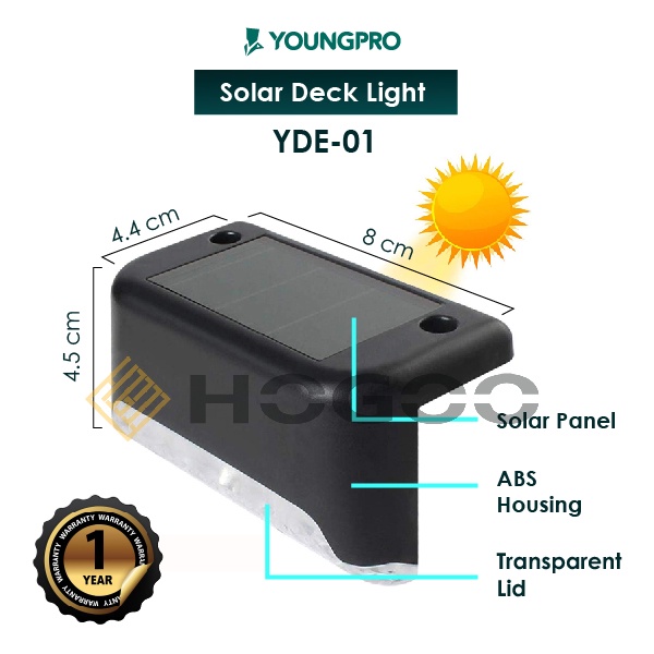 LAMPU TANGGA LAMPU TAMAN TENAGA SOLAR GARANSI 1 TAHUN - YOUNGPRO YDE-01