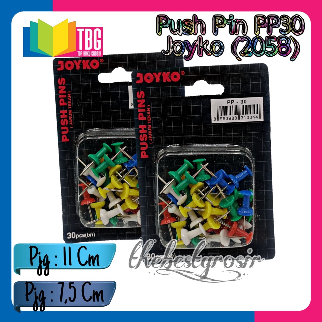 

1 BLISTER (30 PCS) PUSH PIN PP-30 JOYKO / PAKU TANCAP JOYKO / PAKU MADING (R-2058)