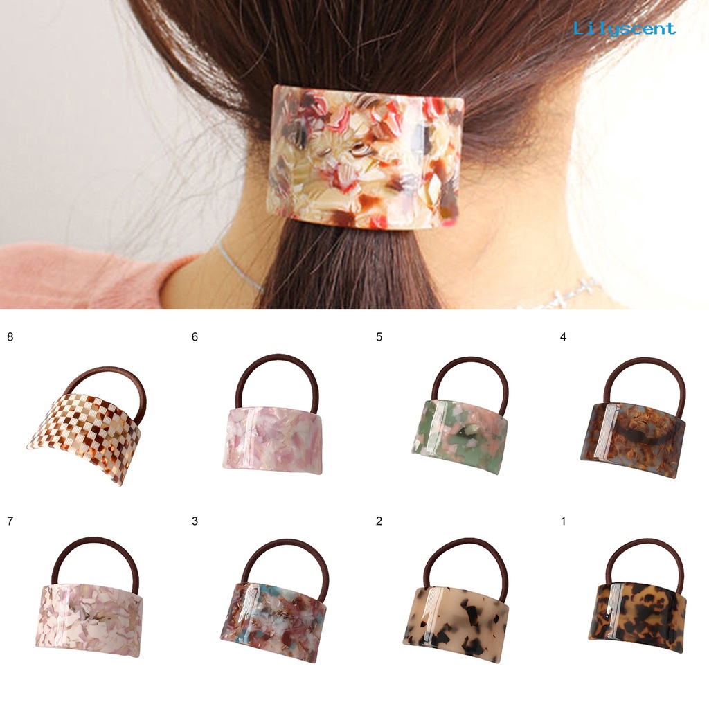 Ls Ikat Rambut Elastis Handmade Motif Kotak-Kotak Untuk Wanita