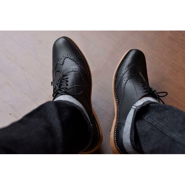 sepatu kulit azcost wingtip black