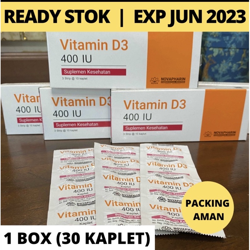 Vitamin D3 400iu Sebox isi 30 kaplet / Vit D-3 400 iu multivitamin daya tahan tubuh imun D