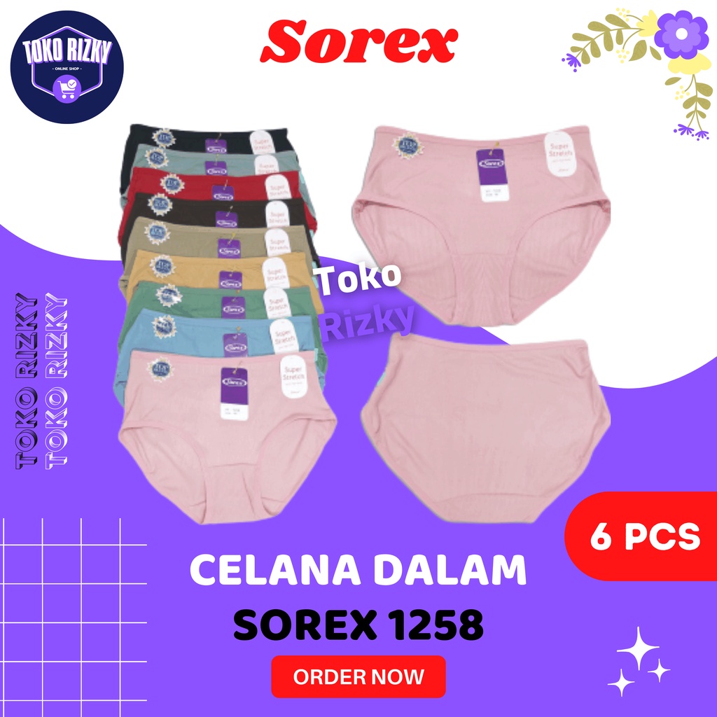 CD Sorex 1258 Mini Lusinan Celana Dalam Wanita Dewasa Sorek Isi 6 / Underwear Daleman Cewek Super St