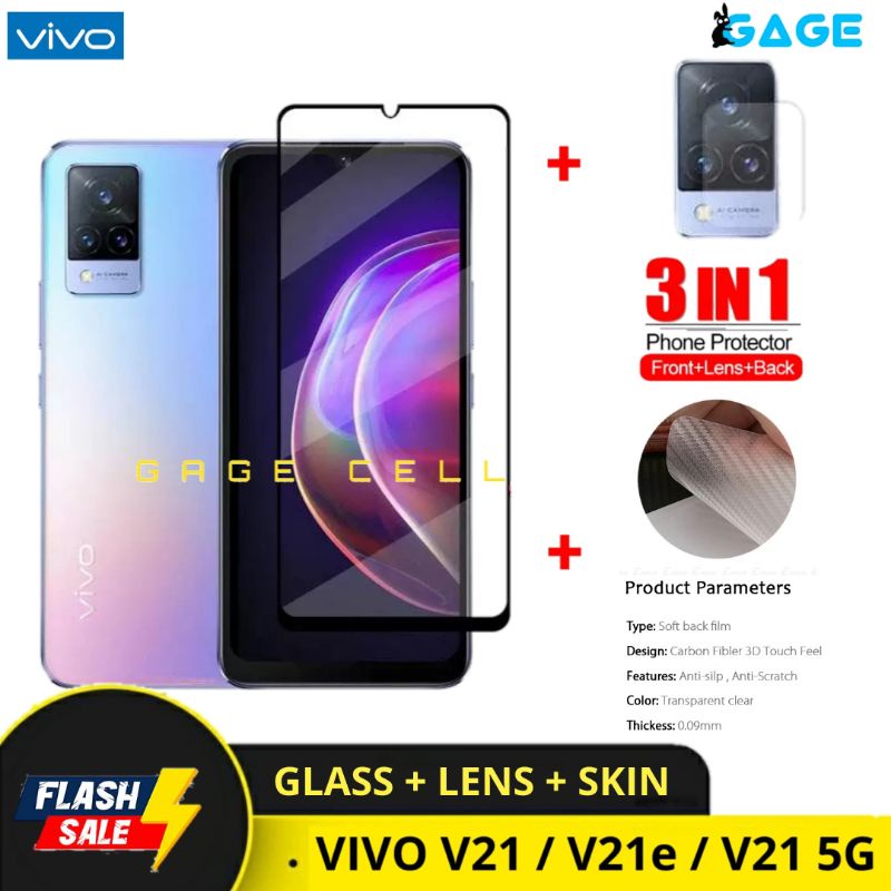 PROMO TEMPERED GLASS LAYAR KAMERA SKIN CARBON V21 V21E 5G TG ANTI GORES FULL SCREEN PROTECTOR