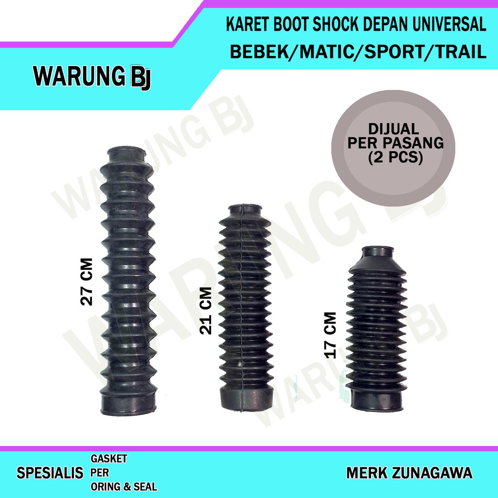 KARET  PELINDUNG SHOCK DEPAN MOTOR UNIVERSAL BEBEK MATIC SPORT TRAIL