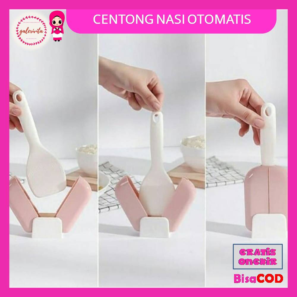 Centong Nasi Otomatis / Centong Nasi / Sendok Nasi Penutup Otomatis / Centong Nasi Ajaib