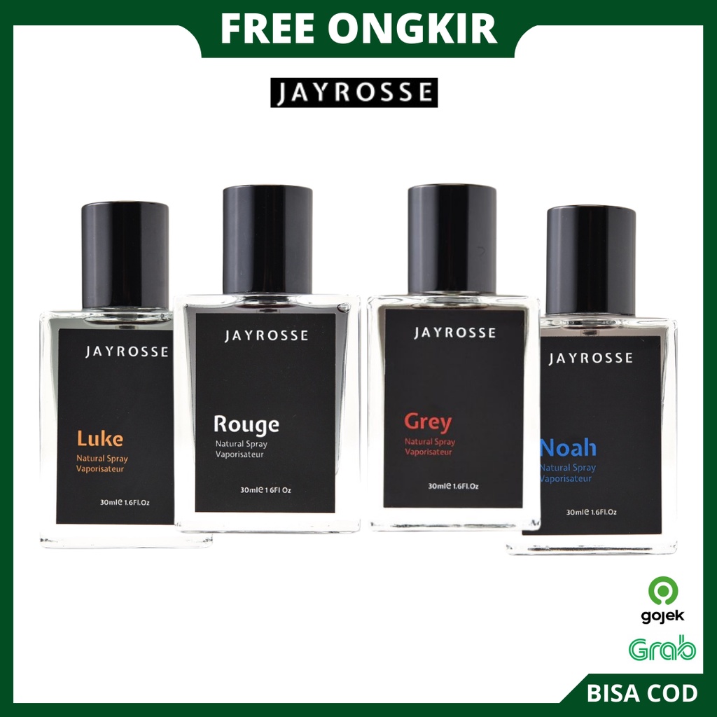 [ FREE ONGKIR ] JAYROSSE Perfume Grey, Rouge, Noah, Luke Eau De Perfume 30mL, Parfum Jayrose Pria Or