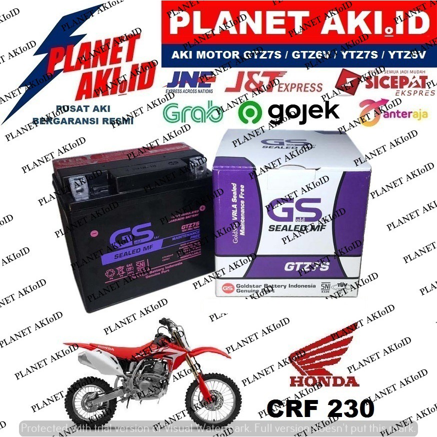 Aki Motor Honda CRF 230 GTZ7S Accu Kering MF