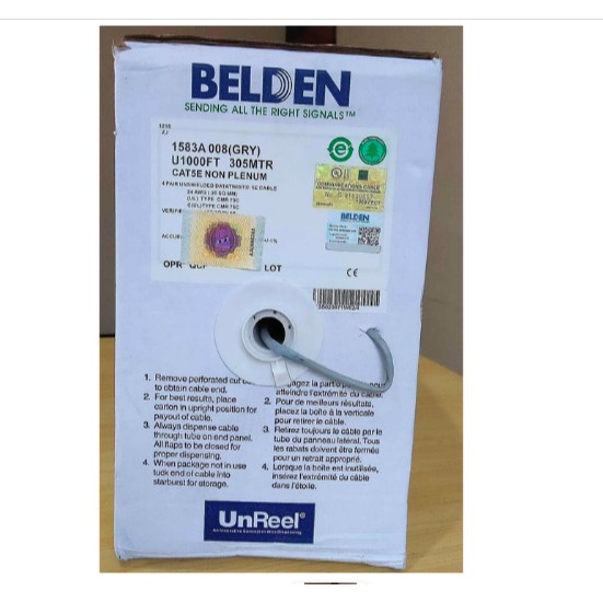 Kabel UTP BELDEN CAT5E Non Plenum 1583A 008 (GRY) PER METER