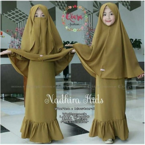 SABRINA TEEN SYARI gamis anak remaja set khimar wolfis cadar NADHIRA KIDS