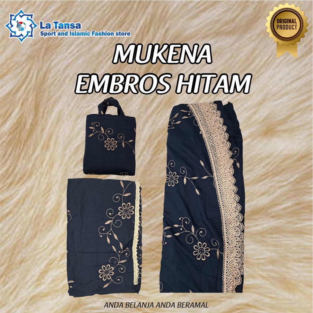 MUKENA EMBOS HITAM | MUKENA SHOLAT